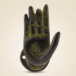 Pure Brass Buddha Blessing Hand Antique Finish Door Handle