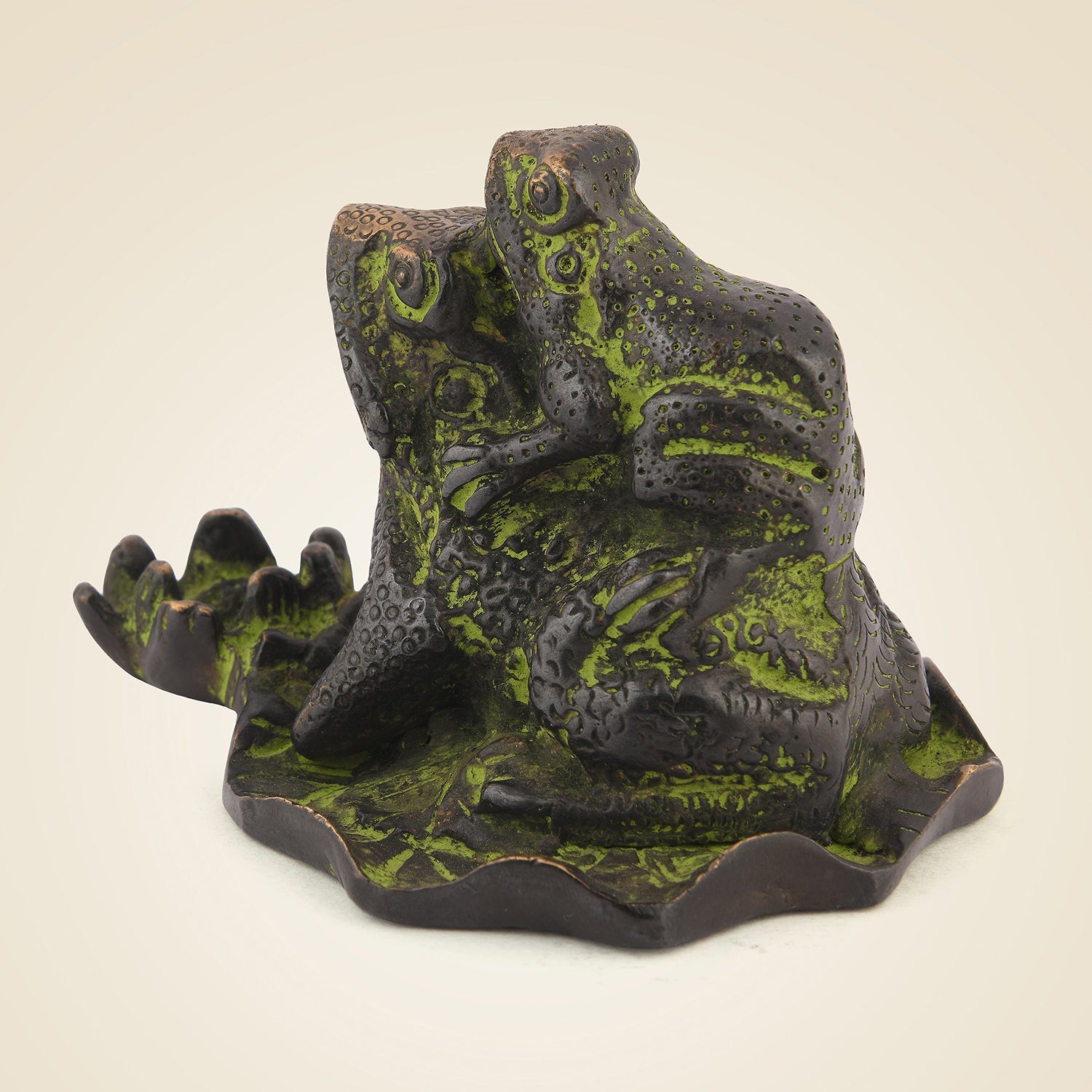 Pure Brass Frog Buddy Statue