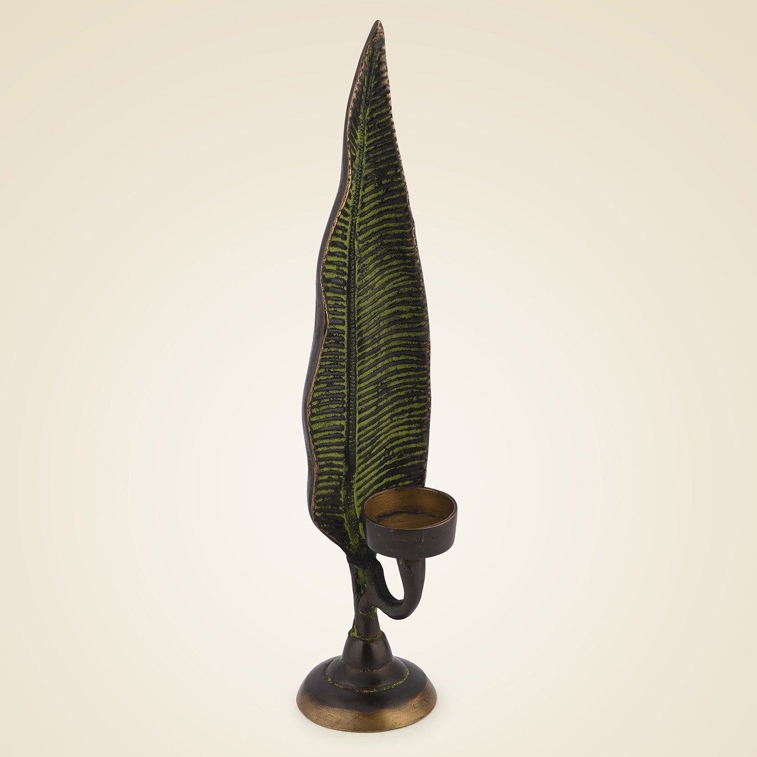 Pure Brass Leaf Candle Stand