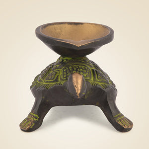 Pure Brass Antique Tortoise Oil Lamp