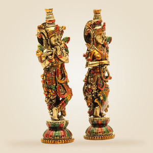 Radha Krishna Brass Statue