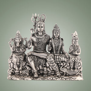 Brass Silver Finish Shiva Parivar