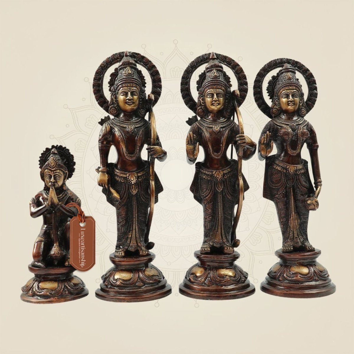 Antique Polish Brass Ram Darbar Idol Set