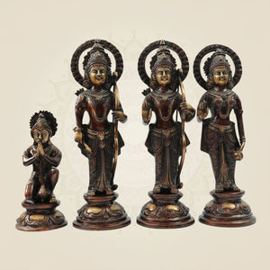 Antique Polish Brass Ram Darbar Idol Set