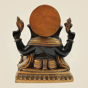 Blessing Surya Ganesh Brass Statue 11 inch