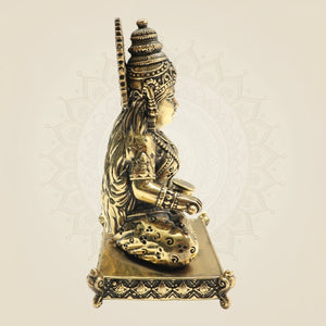 Brass Annapurna Devi Idol with Chowki 3.75 – Symbol of Nourishment - Luxeartisanship