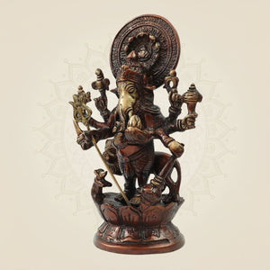 Brass Astha Bhuja Ganesha for Vastu