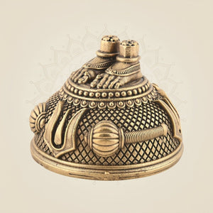 Brass Charan Paduka Sacred Goddess Divine Feet for Puja & Spiritual Decor