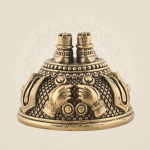 Brass Charan Paduka 1.75"– Sacred Goddess Divine Feet for Puja & Spiritual Decor - Luxeartisanship