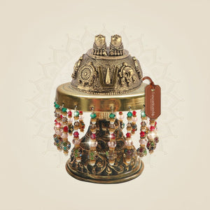 Brass Charan Paduka Balaji Chowki Base Idol 4" - Luxeartisanship