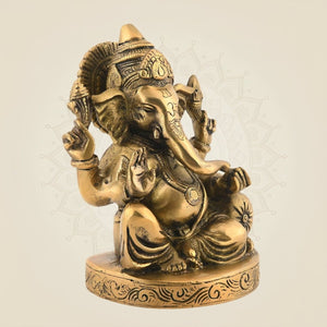 Four - Armed Ganpati Murti for Home & Pooja Decor