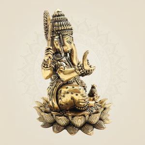 Brass Chaturbhuj Ganesha Idol