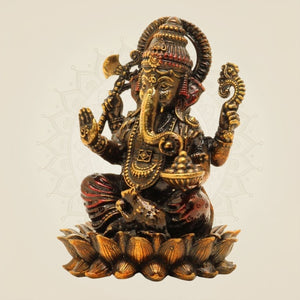 Brass Chaturbhuj Ganesha Statue