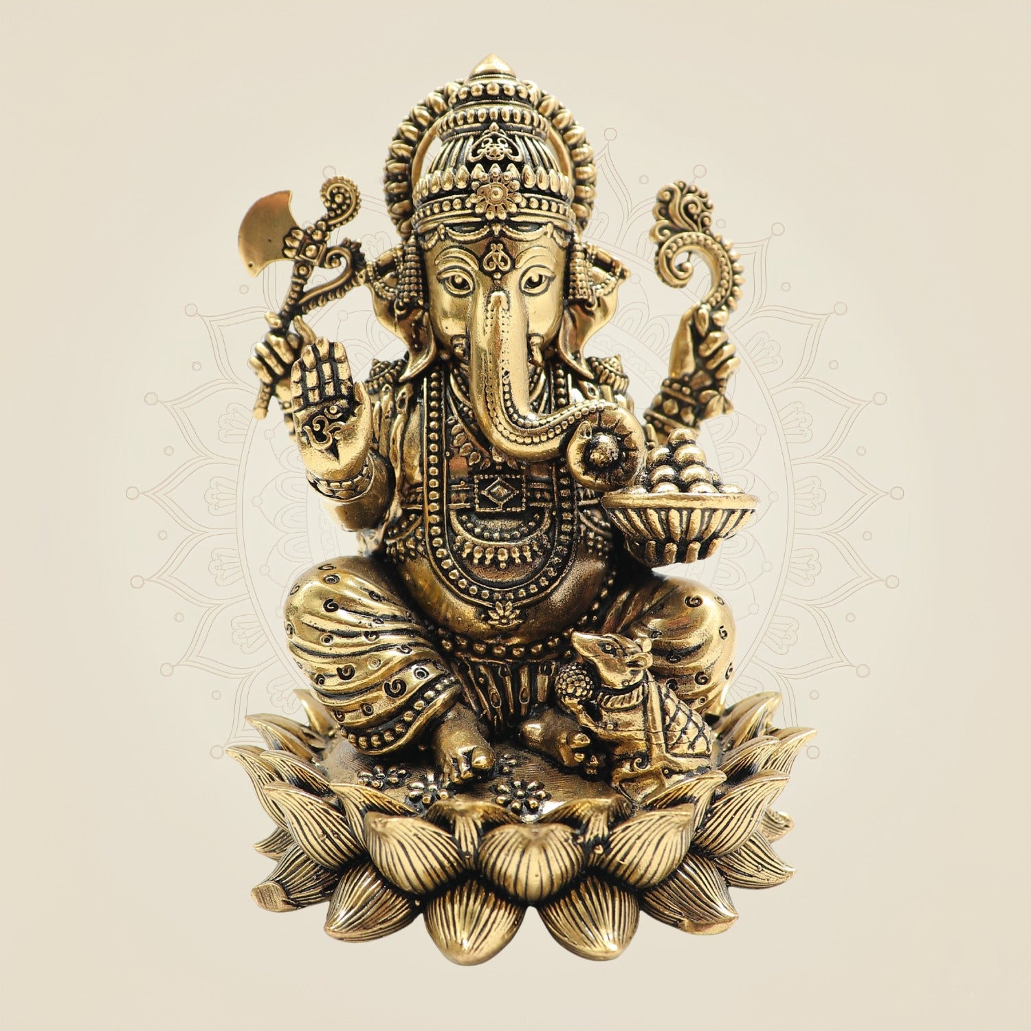 Brass Chaturbhuj Ganesh Idol
