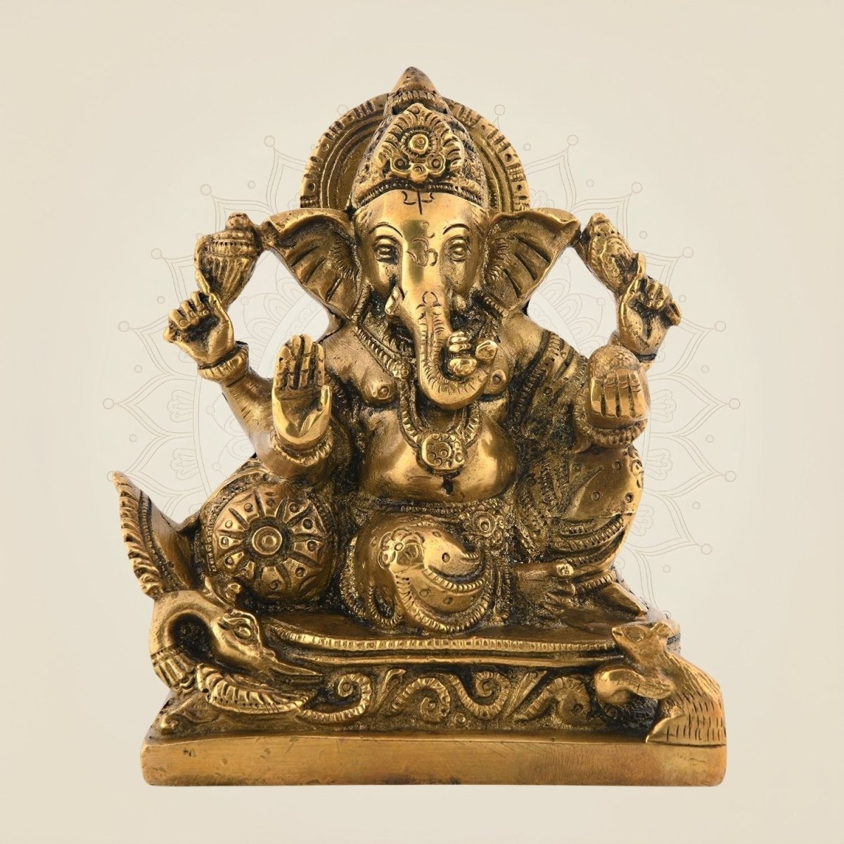 Brass Chaturbhuj Ganesha Idol
