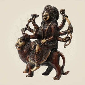 Brass Durga Maa Idol 8 "for Puja & Home