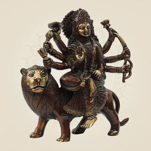 Ambe Mata Murti Seated on Lion for Navratri