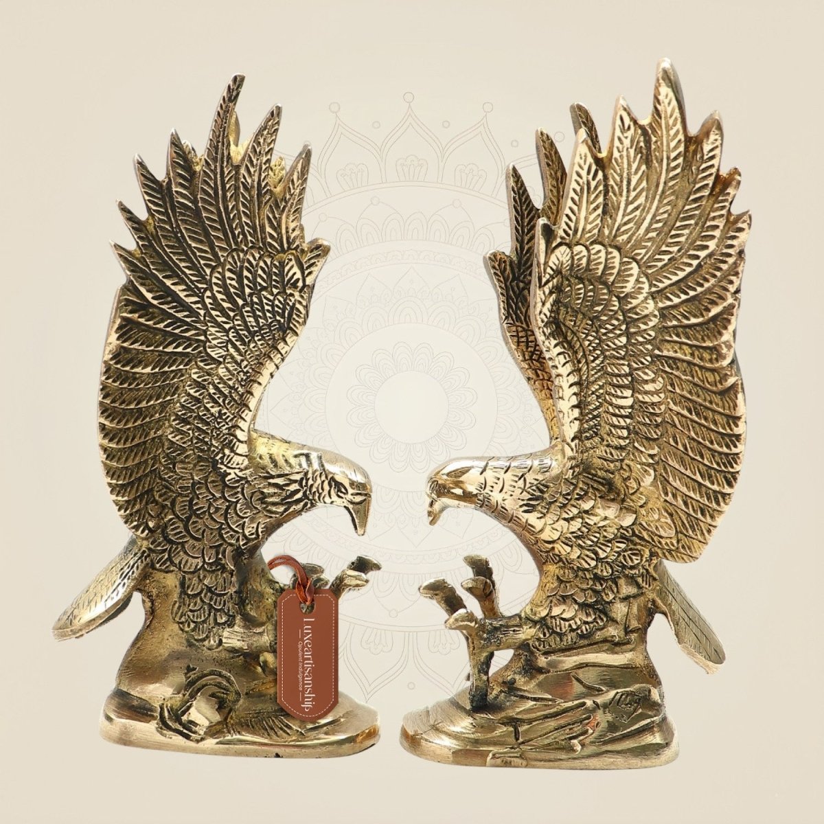 Brass Eagle Pair Showpiece Statue