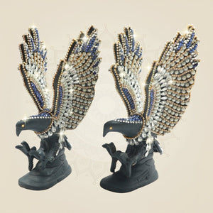 Brass Eagle Showpiece 7.5" with Rhinestone Work for Home Decor - Luxeartisanship
