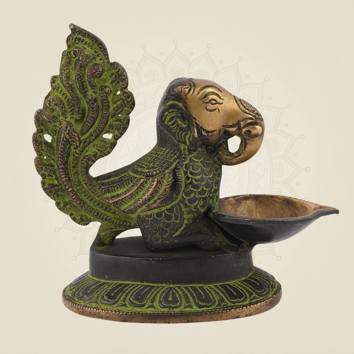 Brass Elephant Oil Lamp