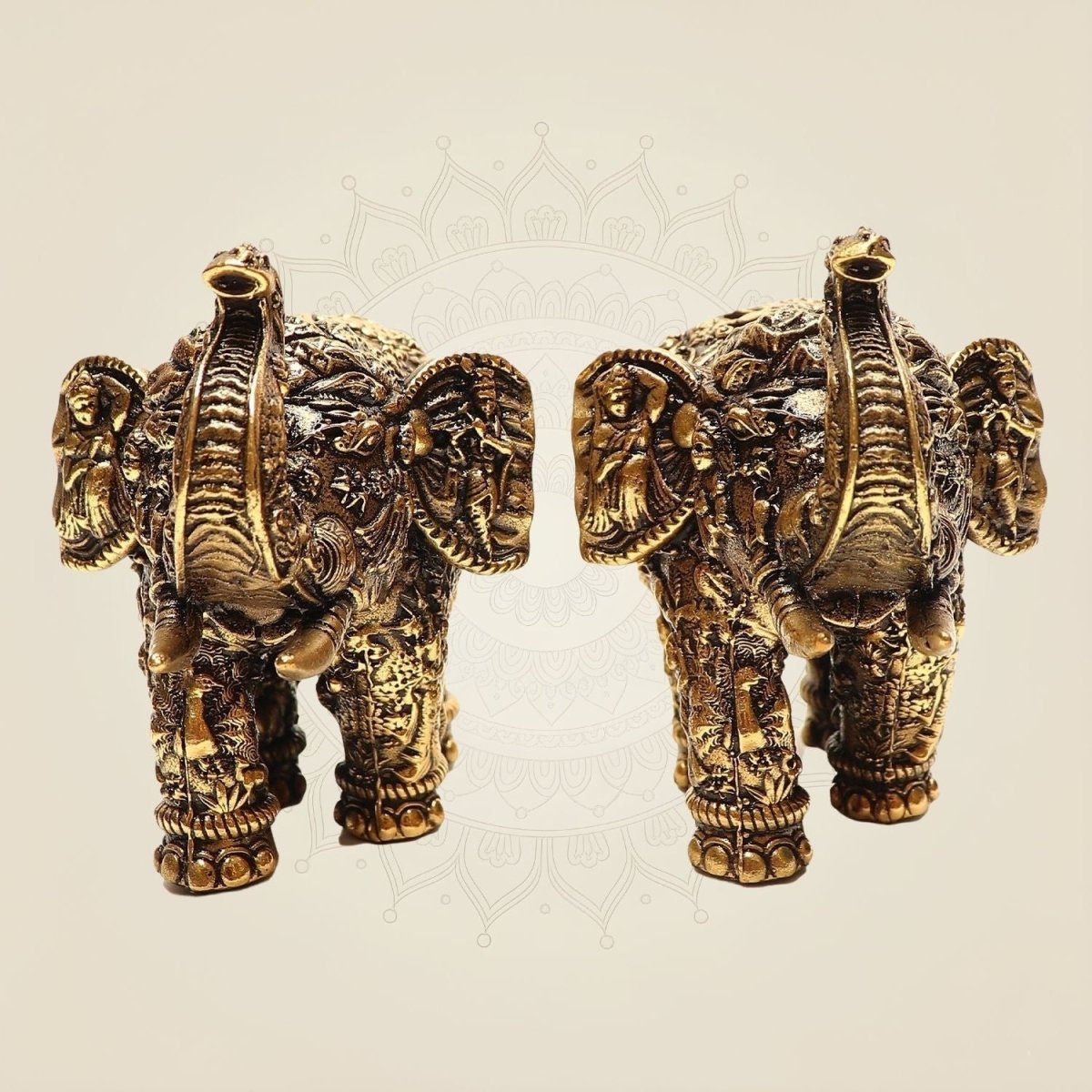 Brass Elephant Pair 3