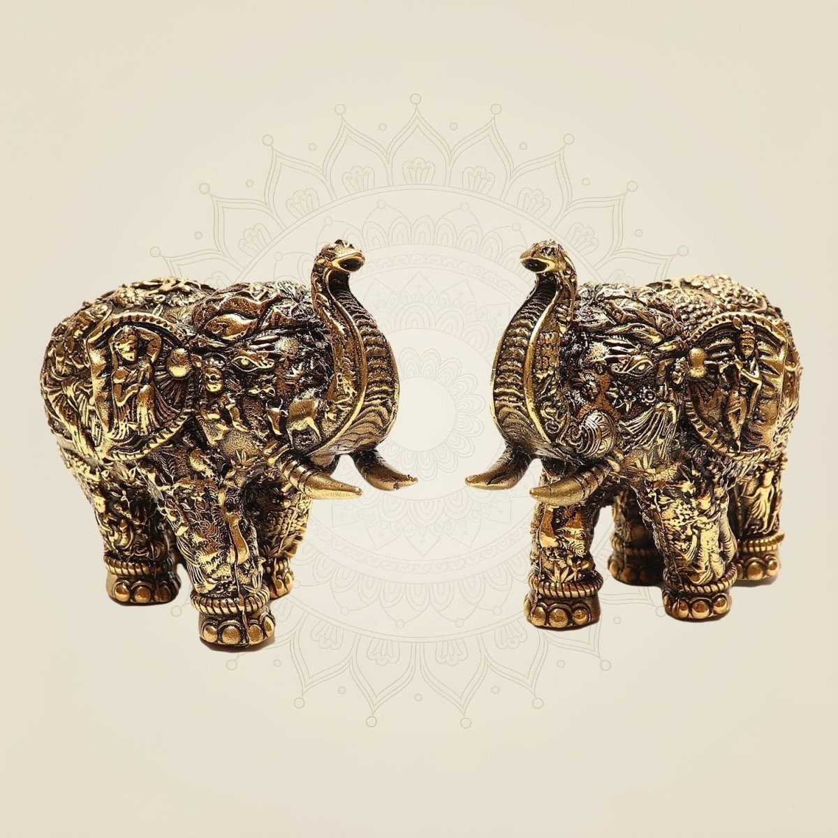 Brass Elephant Pair statues