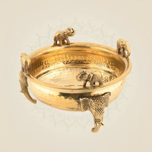 Brass Elephant Urli Bowl 4.25″