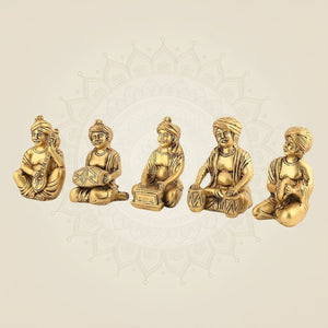 Brass Five Musicians Set statue