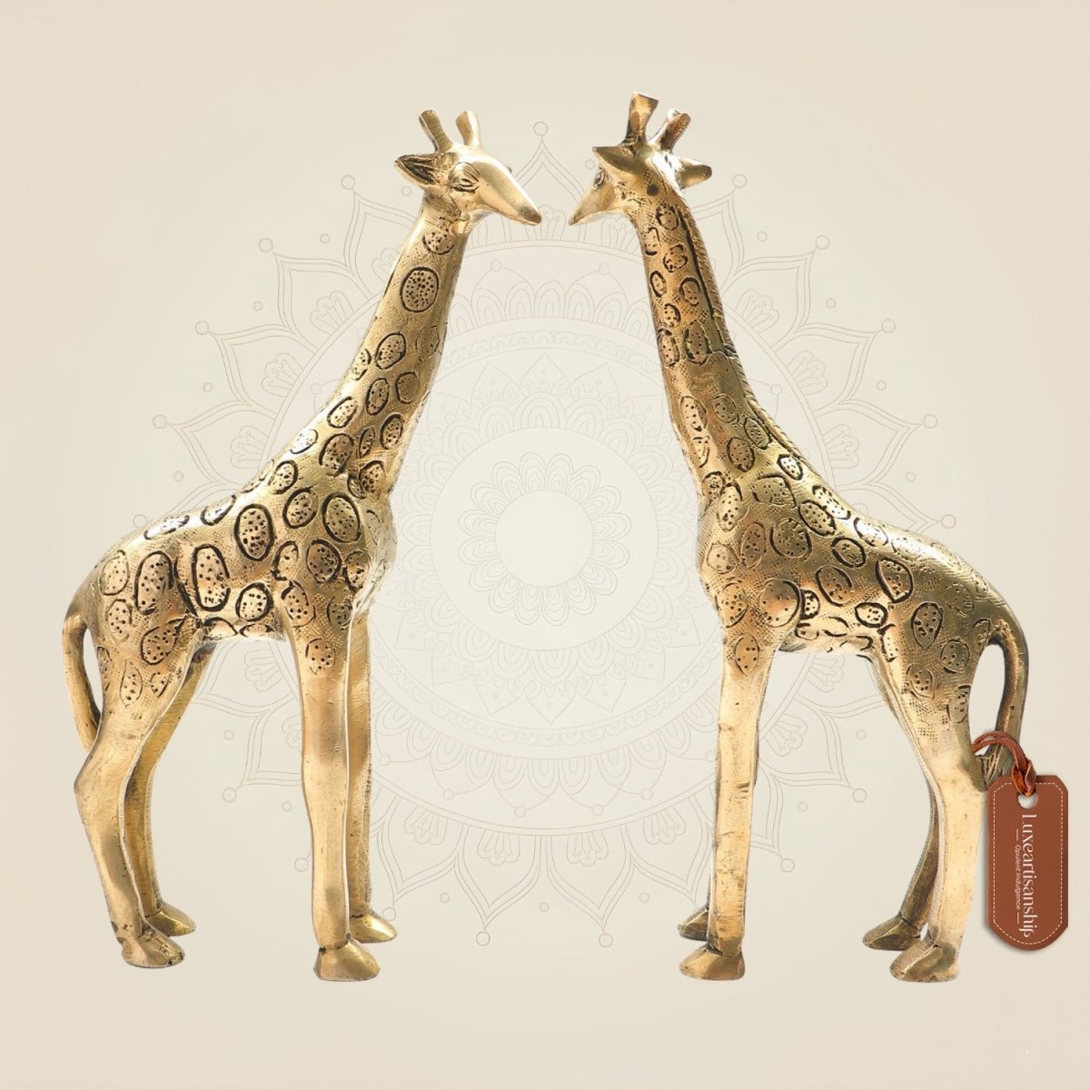 Brass Giraffe Pair Figurine