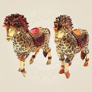 Brass Horse Pair Figurines