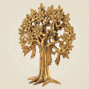 Brass Kalpavriksha Tree of Life – 10.5" Showpiece for Gifting & Decor - Luxeartisanship