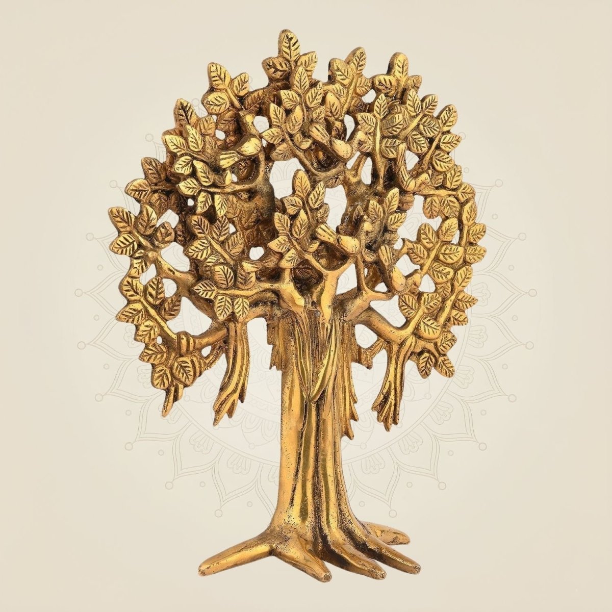 Brass Kalpavriksha Tree of Life – 10.5" Showpiece for Gifting & Decor - Luxeartisanship