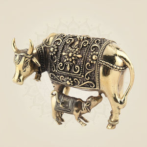 Brass Kamdhenu Cow Statue
