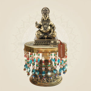 Brass Kuber Idol on Chowki for Wealth Energy and Prosperity - Luxeartisanship