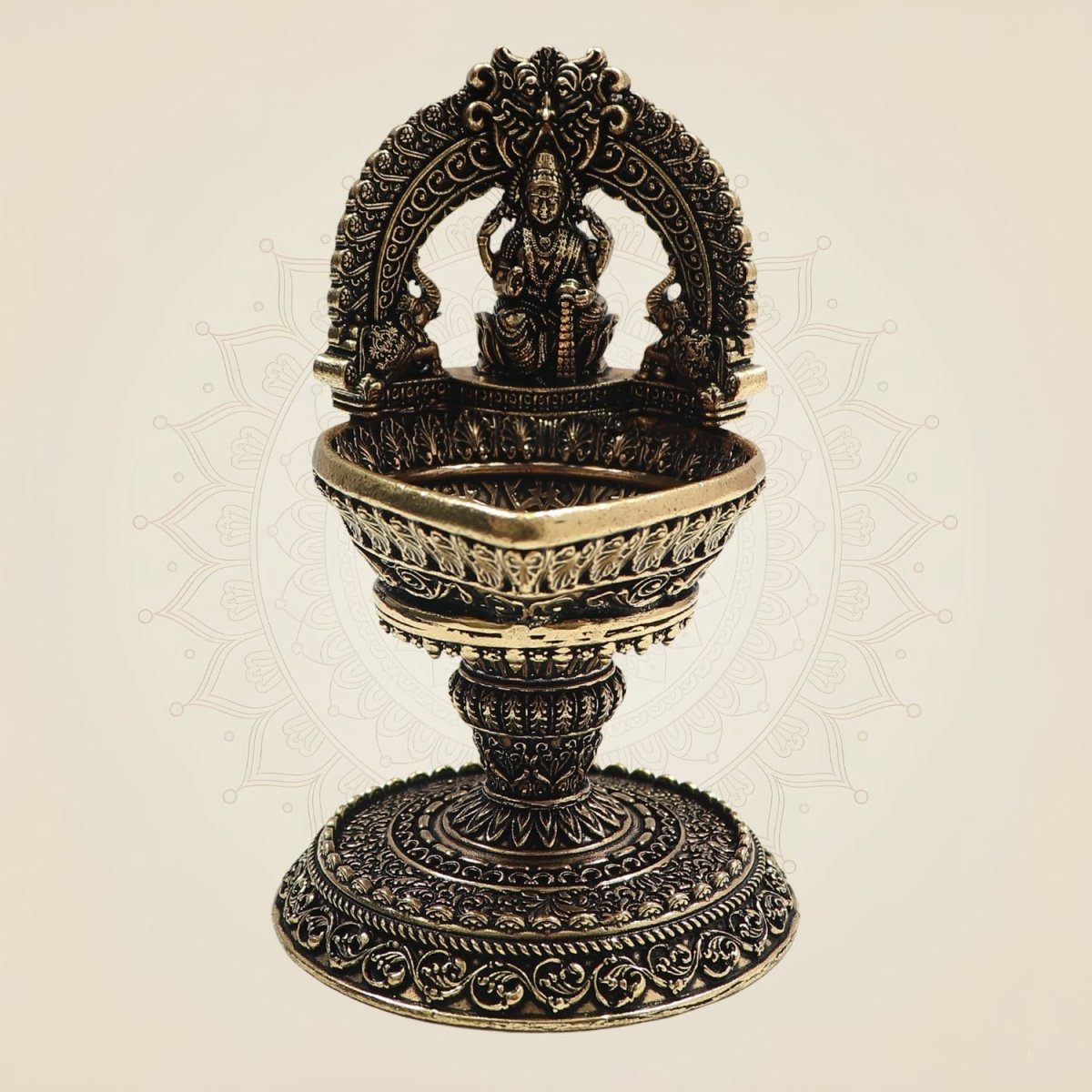 Brass Lakshmi Diya 4.5" – Radiant Symbol of Wealth - Luxeartisanship