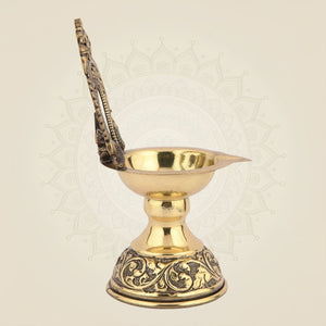 Brass Lakshmi Deepak Idol for Pooja