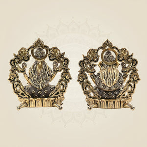 Brass Lakshmi Ganesh 3.75" – Sitting on Lotus Aasan for Home Temple & Diwali Pooja - Luxeartisanship