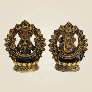 Brass Lakshmi Ganesh Murti Pair 4.5 Inch β Auspicious Idol for Home, Pooja & Office - Luxeartisanship