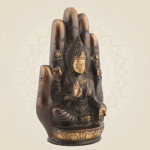Brass Lakshmi Murti on Palm - Luxeartisanship