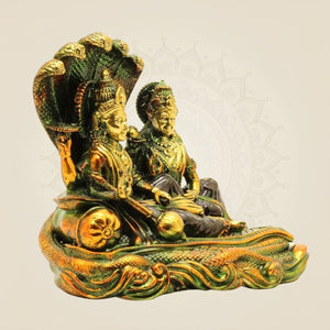 Lakshmi Narayana on Sheshnag multicolor finish statue