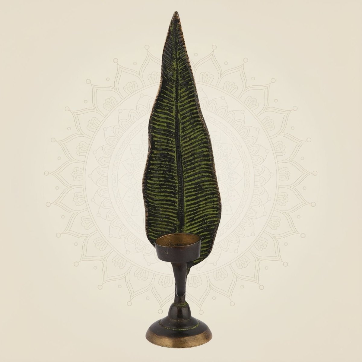 Brass Leaf Candle Stand 12.75"