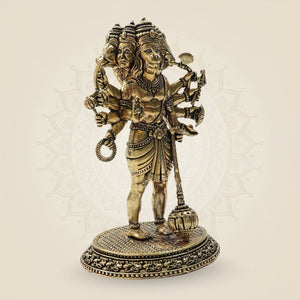 Brass Panchmukhi Hanuman Idol 4.75" – Powerful Protection & Divine Strength - Luxeartisanship