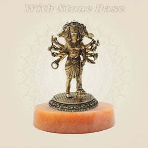 Brass Panchmukhi Hanuman Idol 4.75" β Powerful Protection & Divine Strength - Luxeartisanship