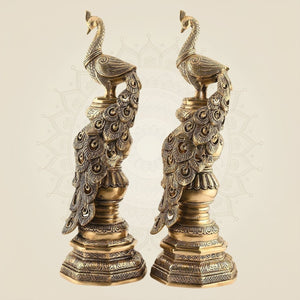 Peacock Pair Decorative Statue