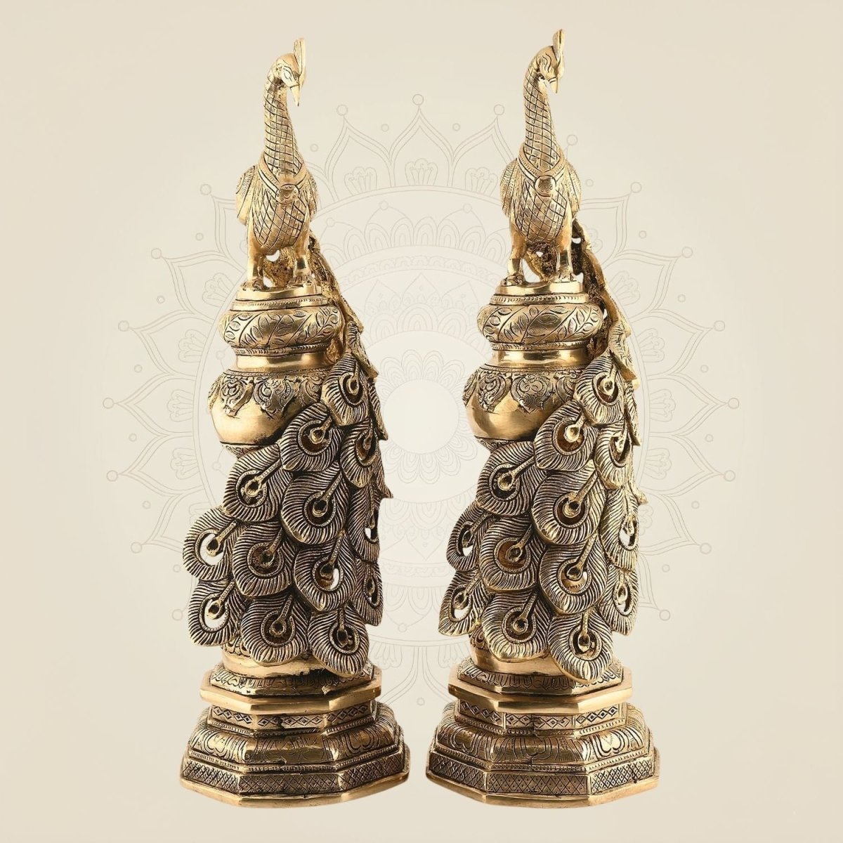 Brass Peacock Pair Idol 19"
