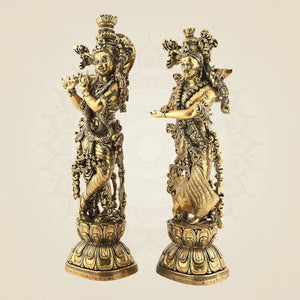 Brass Radha Krishna Sculpture