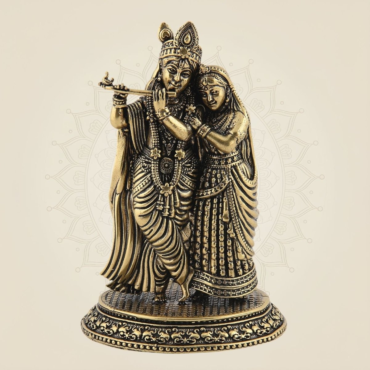 Brass Radha Krishna Leela statue