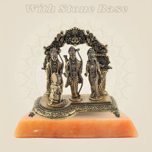 Brass Ram Darbar Idol with stone base