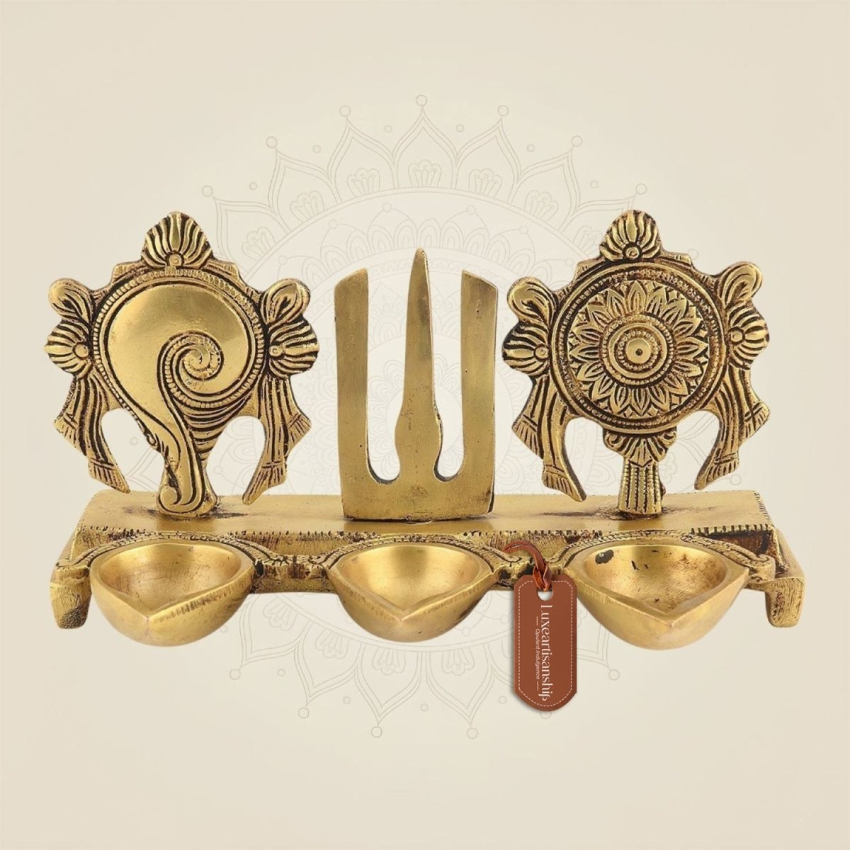 Brass Shankh Chakra Diya