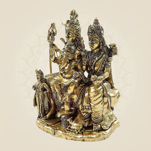 Lord Shiva with Parvati, Ganesha & Kartikeya Statue